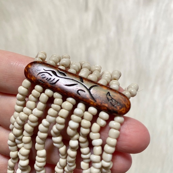 3 Piece Boho Eclectic Stone Bead Stretch Vtg Bracelets Neutrals Women's Size - Picture 6 of 13